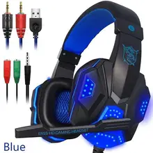 Gaming Headset Earphone Wired Gamer Headphone Stereo Sound Headsets with Mic LED light for Laptop Cellphone PS4