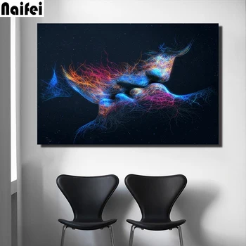 

Diamond Embroidery Kiss Screen Decorative Art Diamond Painting Cross Stitch Needlework Diy Full Square blue Mosaic