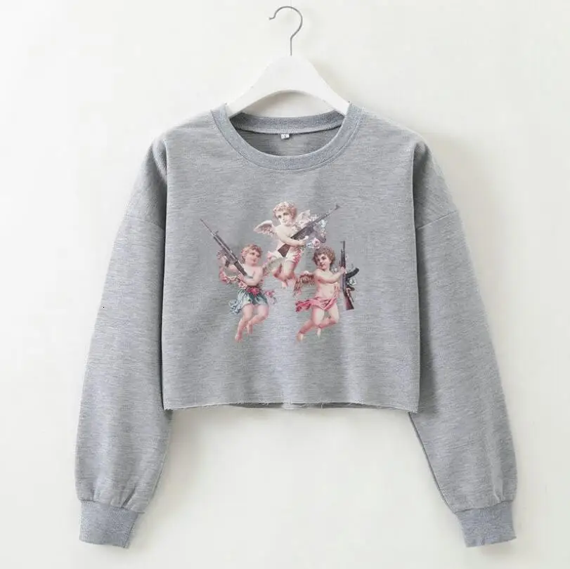 Gray 1 Однотонный укороченный топ, спортивные рубашки для йоги, женские весенне-осенние толстовки с длинным рукавом и круглым воротником, спортивные футболки для фитнеса, тренажерного зала, тренировок - Цвет: Gray 1