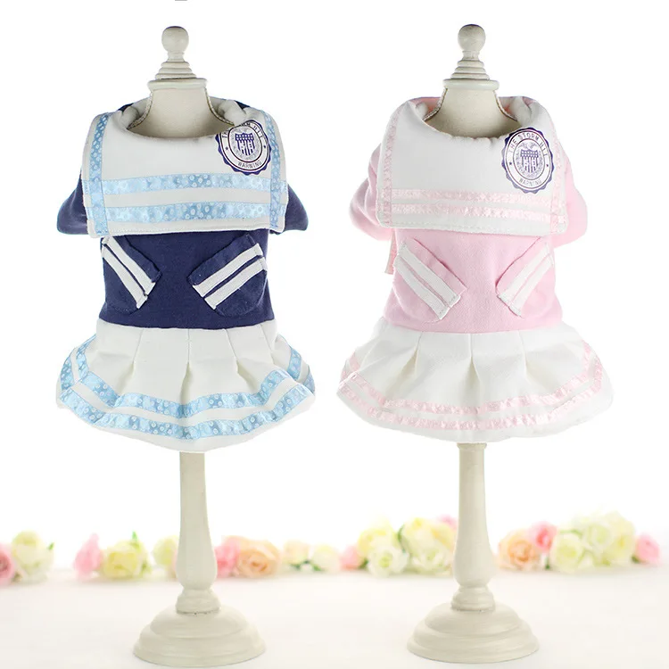 

Dresses for Dogs 2019 Autumn and Winter Super Warm Clothes for Dogs Warm Padded Sailor Style Dog Dress Two Feet Pet Producuts