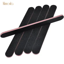10 Buah Hitam Nail Art Pengamplasan File untuk Salon Manikur Uv Gel Cat Kuku Buffing Blok Kutikula Remover Kuku Pemangkasan alat(China)