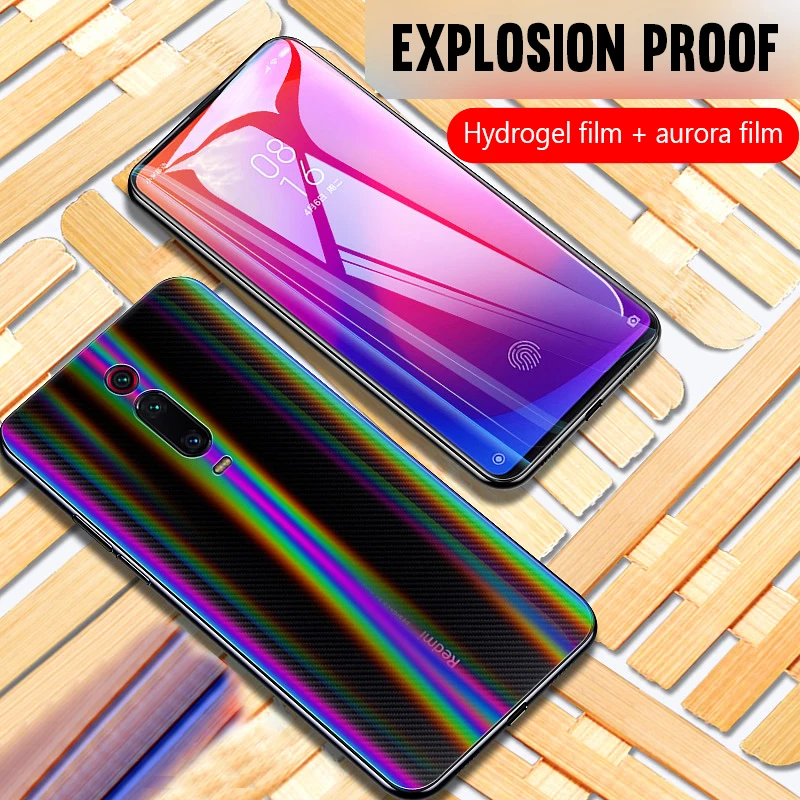 Screen Protector on For Xiaomi Mi 9t 9 t Pro Redmi k20 pro 3 in 1 Hydrogel Film Shiny Back Film+ Front Film+ Camera Lens Glass