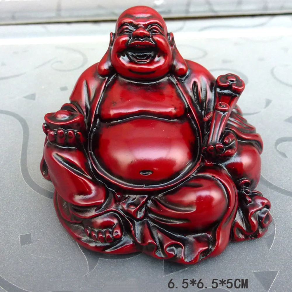 

1pc Laughing Maitreya Sakyamuni Buddha Synthetic Resin Small Statue Figurine Miniature Home Store Office Car Decor