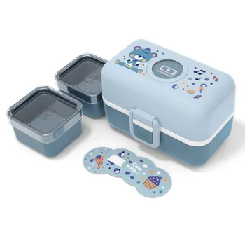 

Children's plastic lunch box heating portable insulation food container Japanese style microwave bento box