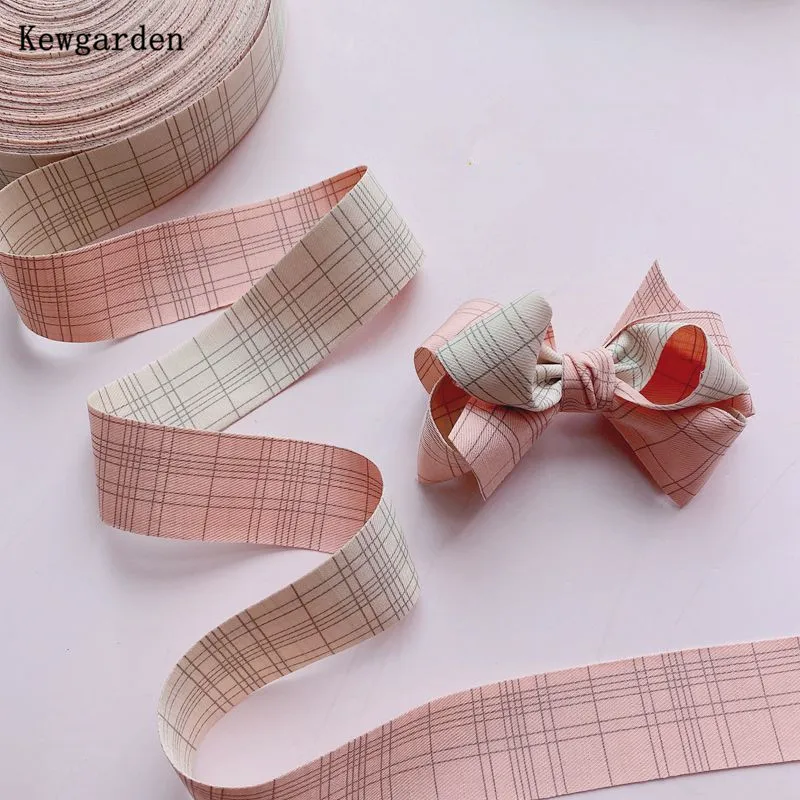 Сад DIY бант аксессуары для корсажа печатные полосы ленты в шотландскую клетку
