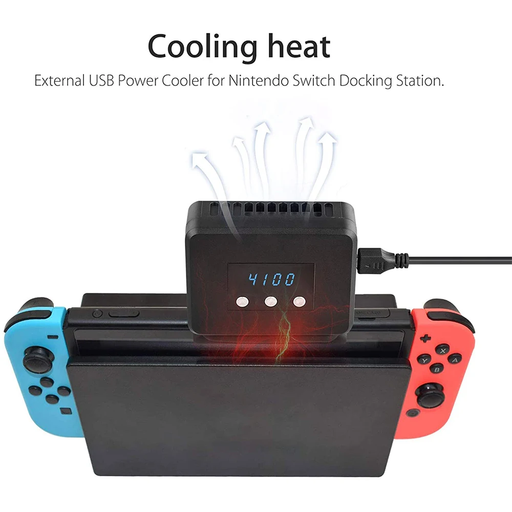 Base de radiador para nintendo switch, cooler externo com estação de encaixe e tela led