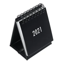 STOBOK – Mini calendrier de bureau pliable à Double bobines, pour la maison, le bureau, l'école, noir, 2021