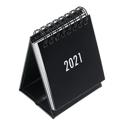 STOBOK – Mini calendrier de bureau pliable à Double bobines, pour la maison, le bureau, l'école, noir, 2021 