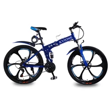 KVIONE горный велосипед 26 дюймов 21 скорость шесть лезвий интегрированное колесо MTB стальной складной дорожный велосипед Shimano Shift Набор для унисекс