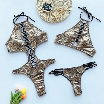 

Bikini Women Snake skin print Bathing Suit