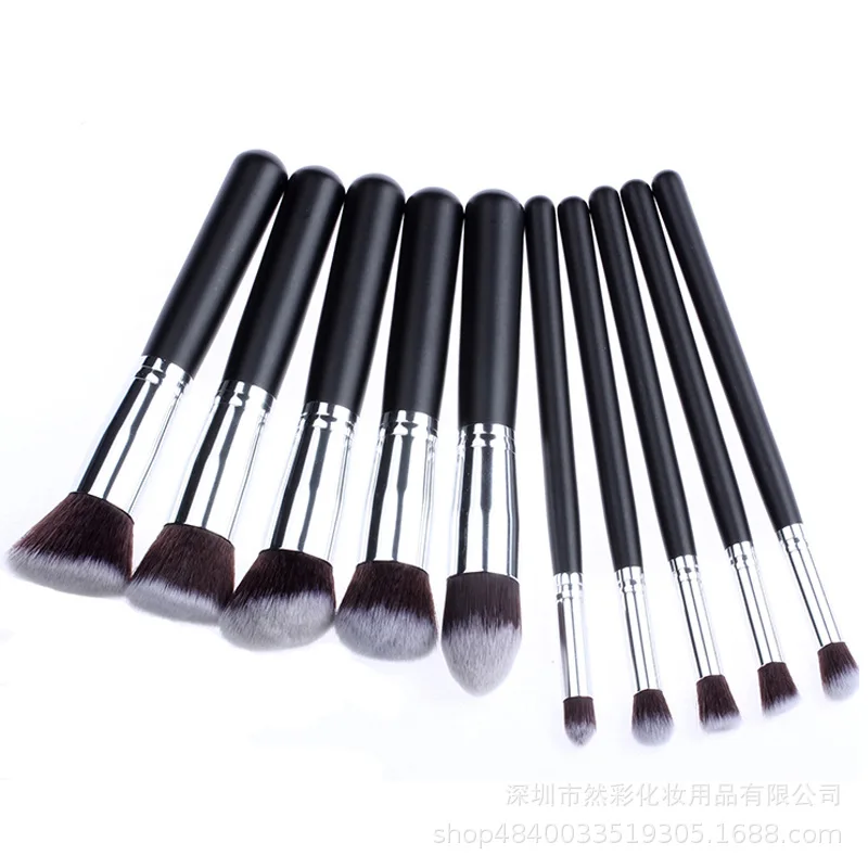 

10Pc Synthetic Makeup Brush Set Cosmetics Foundation Blending Blush Makeup Tool Make Up Brushes MakeupFor Women Foundation Brush