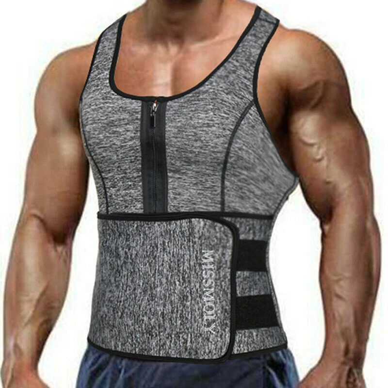 Men's Sweat Sauna Vest Waist Trainer Body Shaper Neoprene Tank Top Compression Shirt Workout Fitness Back Support Gym Suit heat trapping vest pullover sweat enhancing shirts workout tank top sauna shapewear waist trainer for men compression fitness