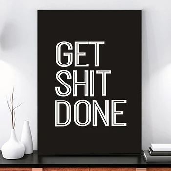 

Get Shit Done Wall Art Canvas Painting WC Quotes Nordic Poster Bathroom Cuadros Wall Pictures For Living Room Toilet Unframed