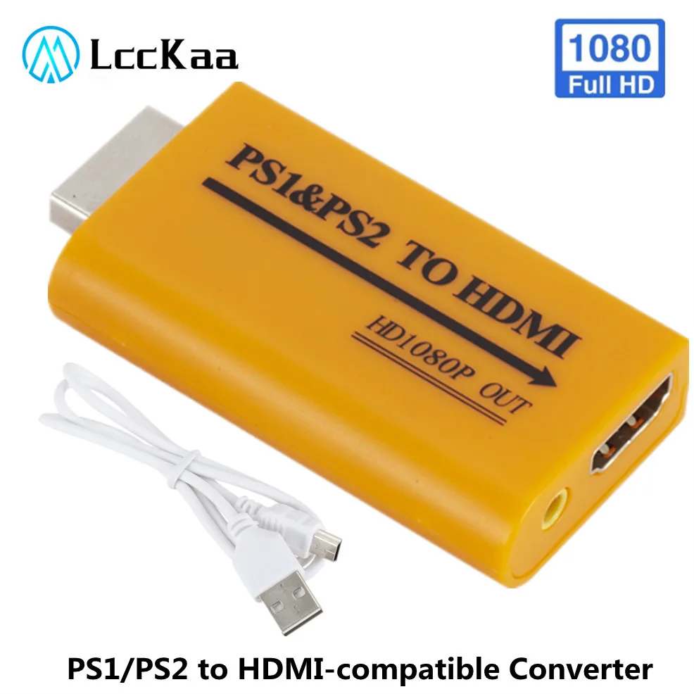 Up to1080p Output PS1&ampPS2 to HDMI-compatible Adapter Converter For Monitor Projector Convert Video/Audio Game Plug and Play |