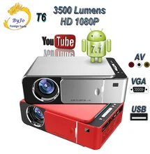 UNIC T6 светодиодный проектор 3500 люмен HDMI C USB FULL HD 1080p Beamer WI-FI блютоотом Android опционально дома Театр Proyector