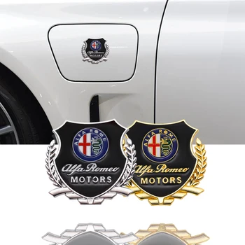 

2pcs/set 3D Metal Car Sticker Emblem Side Door Badge for Alfa Romeo 155 159 147 GT 156 Mito Giulia Giulietta Brera Spider