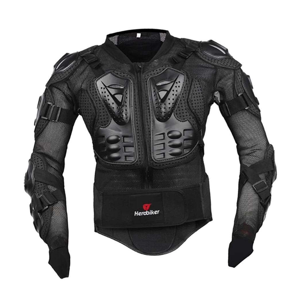 for  Dirt Bike Full Body Jacket Chest Spine Protective Gear Black for Cross Country Riding Black S - 3XL