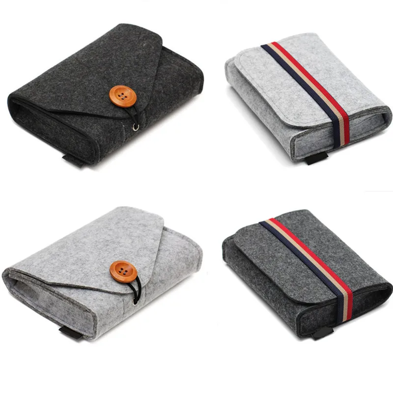 Cosmetic-Bag Power-Bank Travel-Organizer Felt-Pouch Home-Storage Mini Coin-Package Key