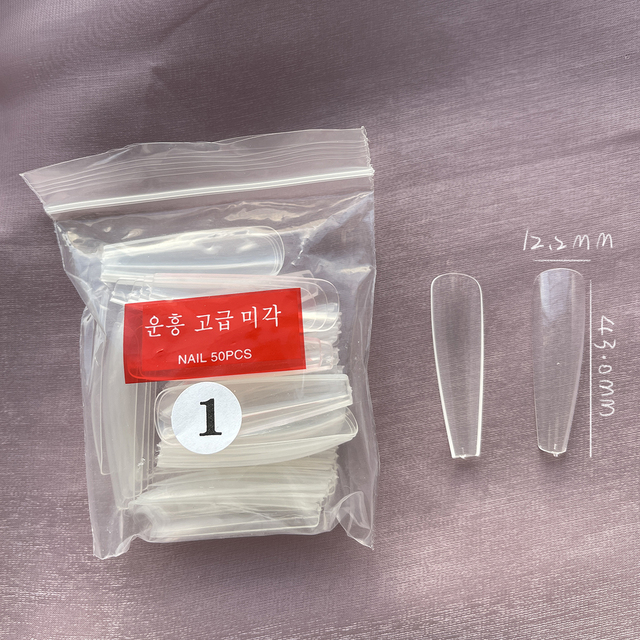 Fake Nails Extend Transparent Ballet Long False Nails Art With Glue UV Press On 50PC Full Cover Tips for Nail Ofessionals