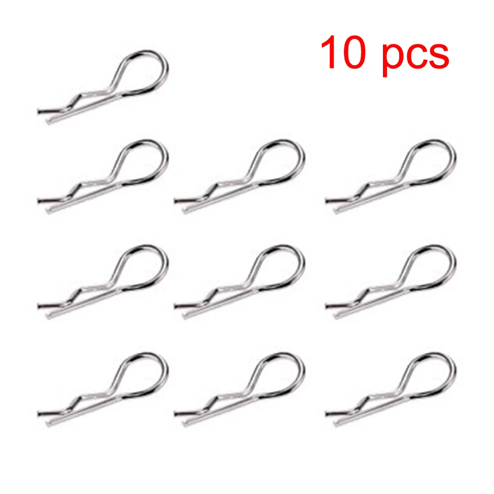 

10Pcs R-type Body Shell Clips Pin with Aluminum Mount for 1/10 RC Car Durable