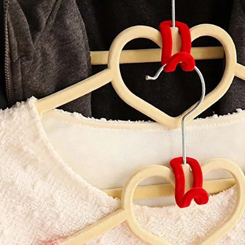 10 pçs forte antiderrapante reunindo ganchos cabide fácil de usar e flexível nenhum traço pode ser empilhado mini rack de roupas de gancho de armazenamento