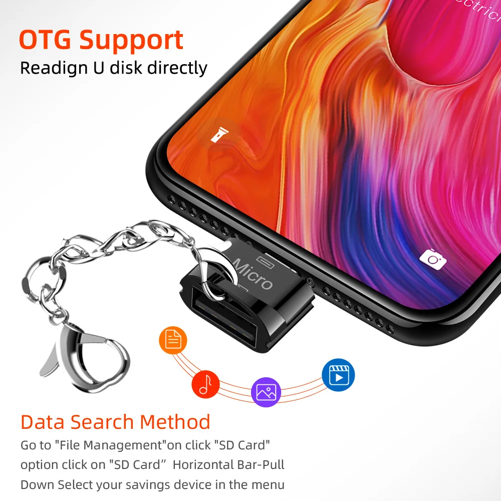 Микро Android к USB2.0 мобильный телефон планшет коробка Металл Otg U диск подключение подвесная цепь адаптер Зарядка синхронизация передача данных