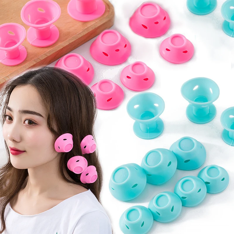 

10pcs Women Hairs Curler Soft Rubber Magic Hair Care Rollers Silicone Hair Curler No Heat No Clip Hair Curling Styling DIY Tool