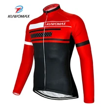 KUWOMAX Велоспорт Джерси длинный рукав, дышащий и быстросохнущий канат Ciclismo велосипедная одежда велосипед костюм для велоспорта из шерсти Одежда