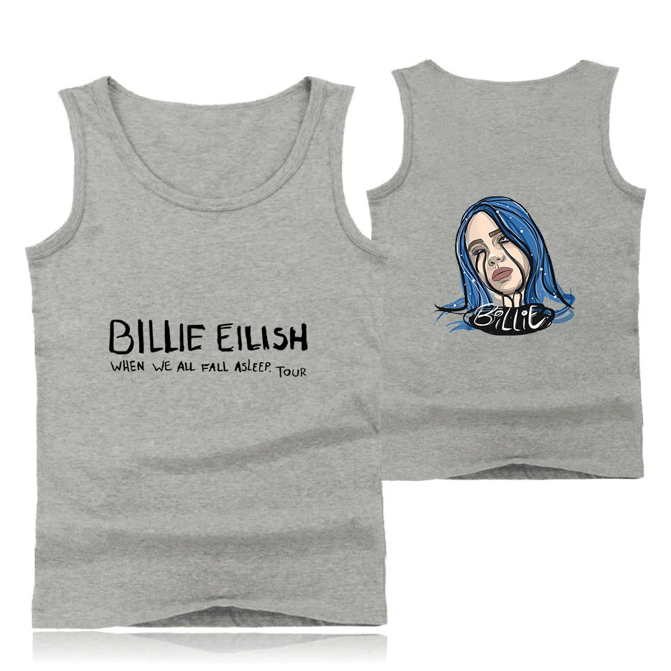 Billie Eilish harajuku, Спортивная майка без рукавов для тренировок, майка, Мужская одежда для фитнеса или бодибилдинга, мужской спортивный жилет, Майки