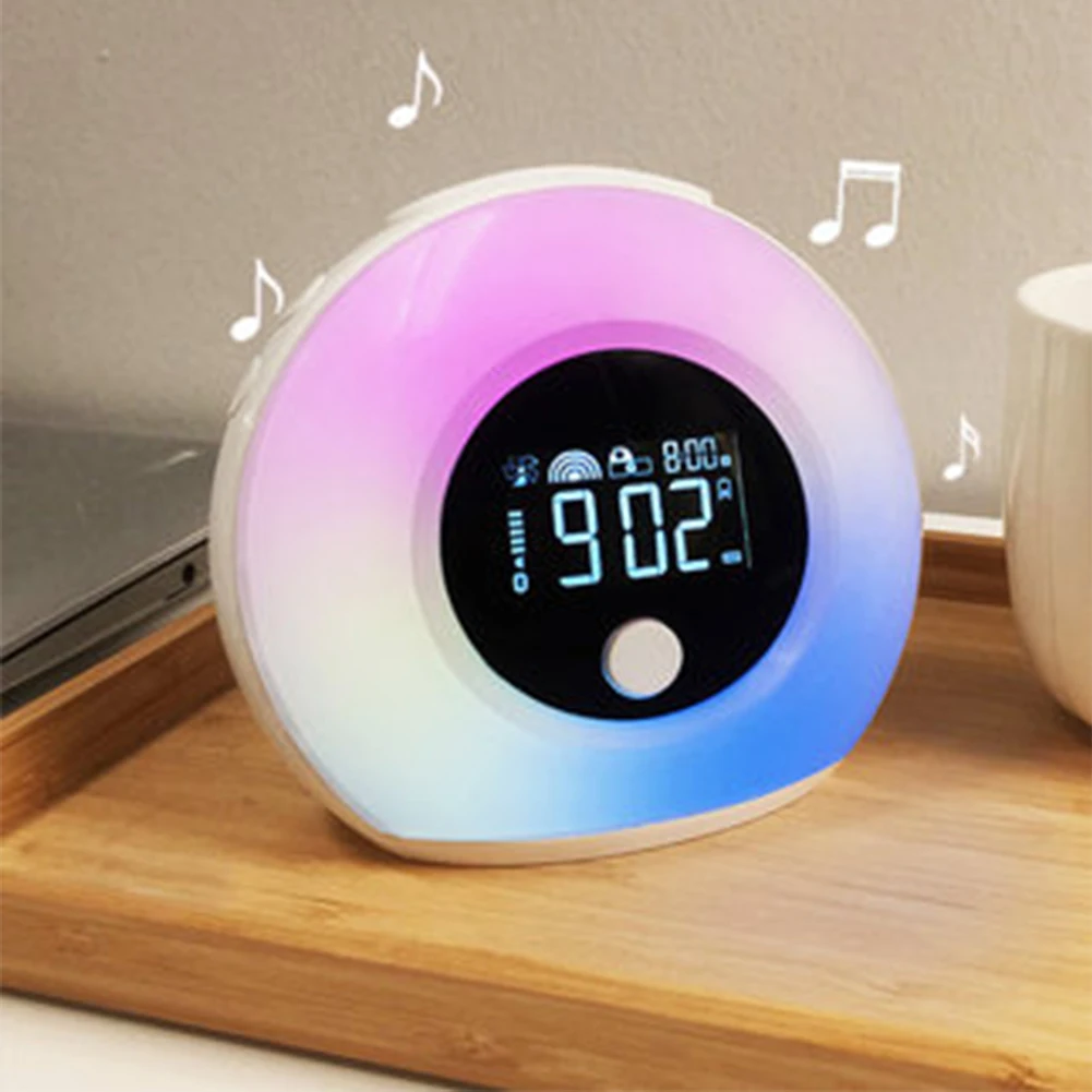 

Dimmable Kids Sleep With Bluetooth Speaker Vibration Sensor Led Mood Smart Alarm Clock Bed Wireless Night Lamp Gift