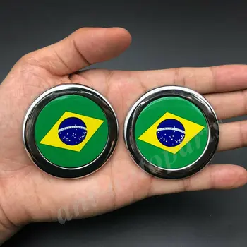 

2x Metal Brazil Brazilian Flag Car Emblem Badge Motorcycle Fairing Sticker