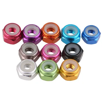 

M4/M5 Aluminum alloy locknut color self-locking nylon ring screw cap aircraft model toy model mountain bike anti-loose screw nut