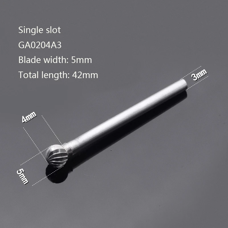 Single slot 5mm Резьба по дереву головка Фрезерный резак сплав внутренняя Шлифовальная головка Железный роторный файл один паз d-образный Сферический Электрический корень - Цвет: Single slot 5mm