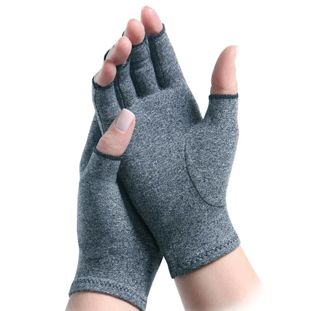 

1 Pair Unisex Men Women Therapy Compression Gloves Hand Arthritis Joint Pain Relief Health Care Half-finger Gloves