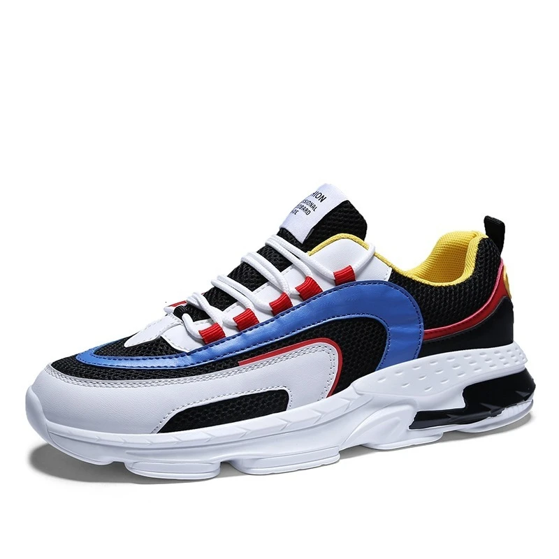 

New Spring Autumn High Quality Men Running Shoes Mixed Colors Chunky For Outdoor Comfortable Man Sneakers Male Sport Shoes Mesh