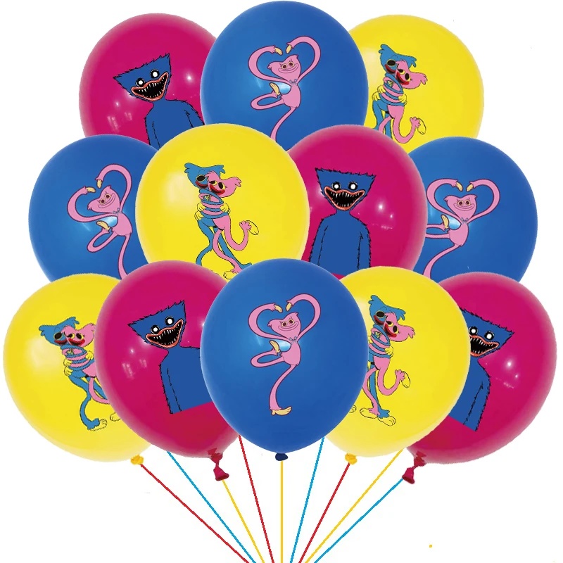 12pcs/18pcs Huggy Wuggy Balloons 12inch Poppy Playtime Game Decoration Anime Latex Ballons Peluche Happy Birthday Kids Boys Toys | Дом и сад