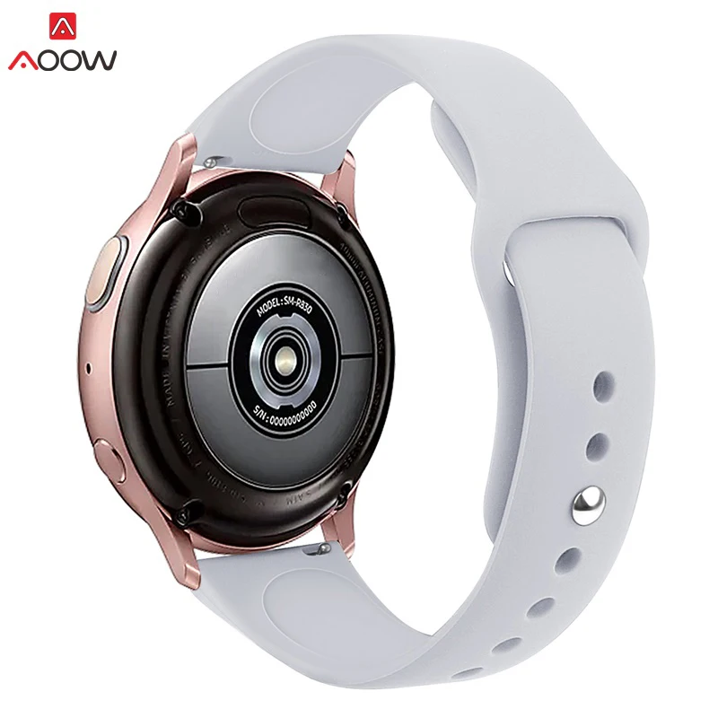 grey Силиконовые ремешки для часов для samsung Galaxy Watch Active 42 мм 46 мм браслет для gear S2 S3 Huami Amazfit 20 мм 22 мм ремешок для часов - Цвет ремешка: grey