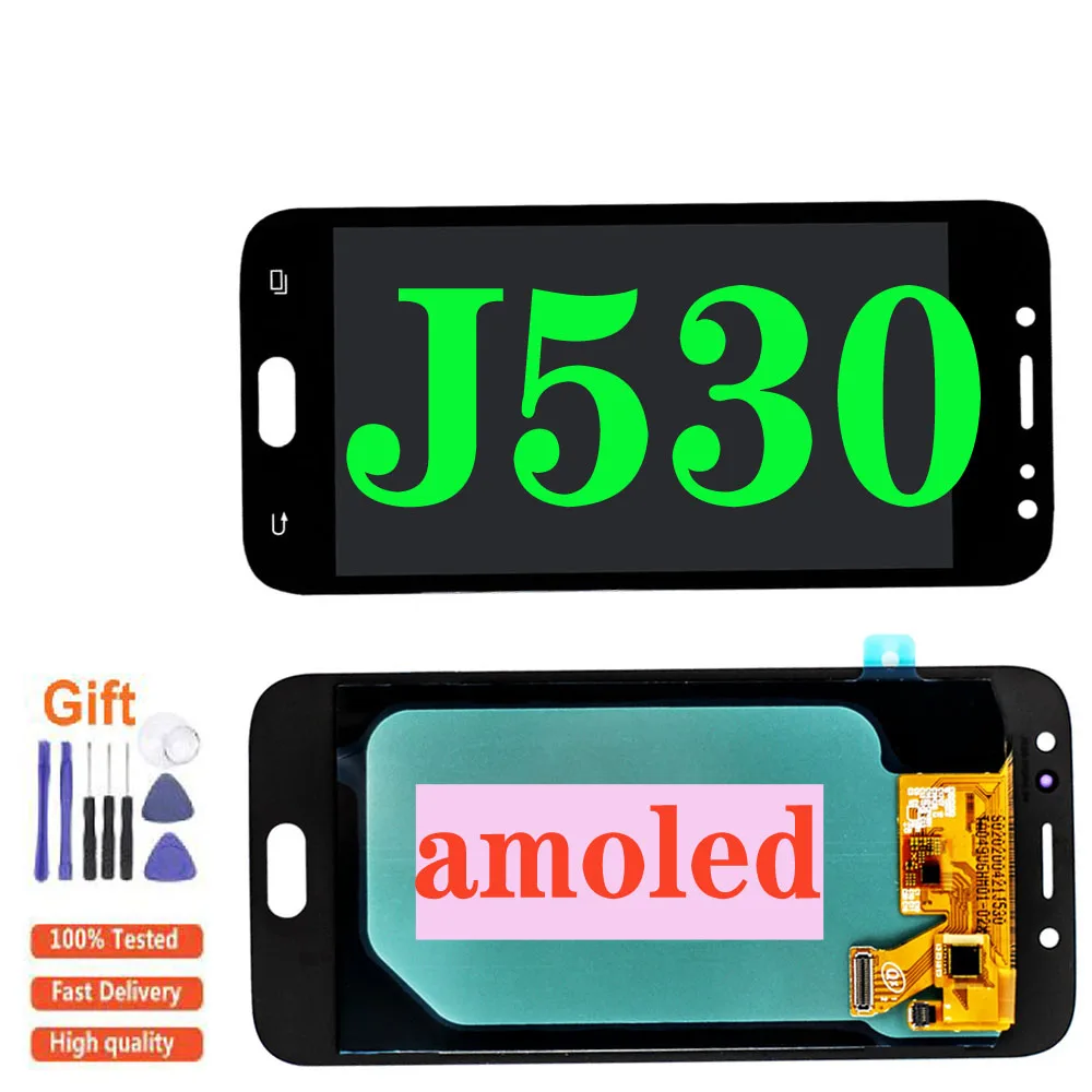 

Tested AMOLED For Samsung J5 Pro 2017 J530 J530F SM-J530F LCD Display For J5 2017 J530 LCD Screen Touch Digitizer Assembly
