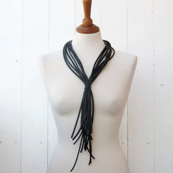 

YD&YDBZ 2019 Fashion Tassel Pendant Necklaces For Women Jewelry Handmade Luxury Choker Necklace Black Rubber Rope Jewelry Trendy