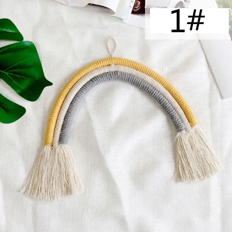 Rainbow Handmade Weaving Ornament Nordic Simple Kid Room Wall Decoration Hanging Home Decoration Accessories - Цвет: 1-S