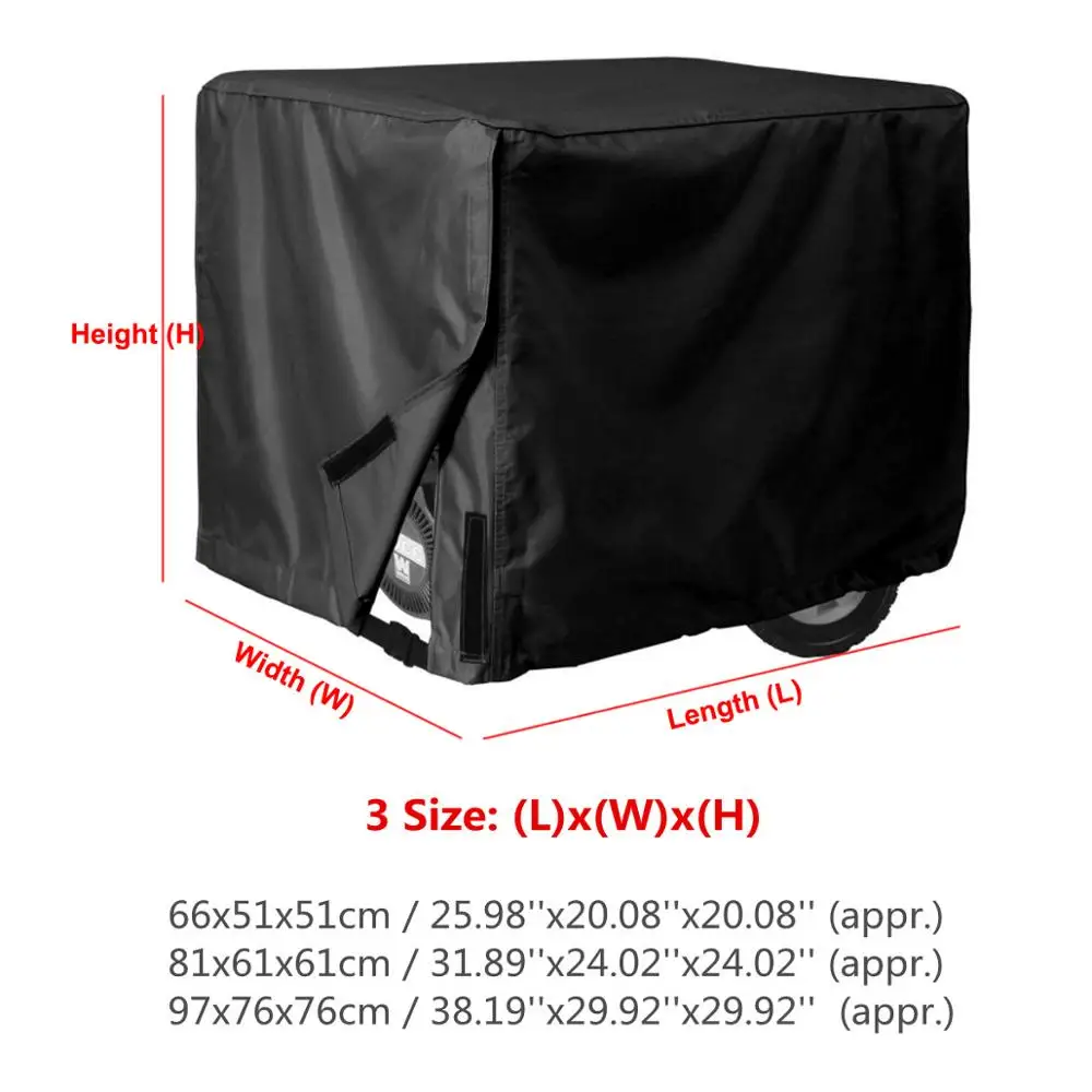 3 Size Generator Cover Windproof Protective Cover Waterproof Oxford Cloth Multipurpose Cover Engine Hood Protection Black 4
