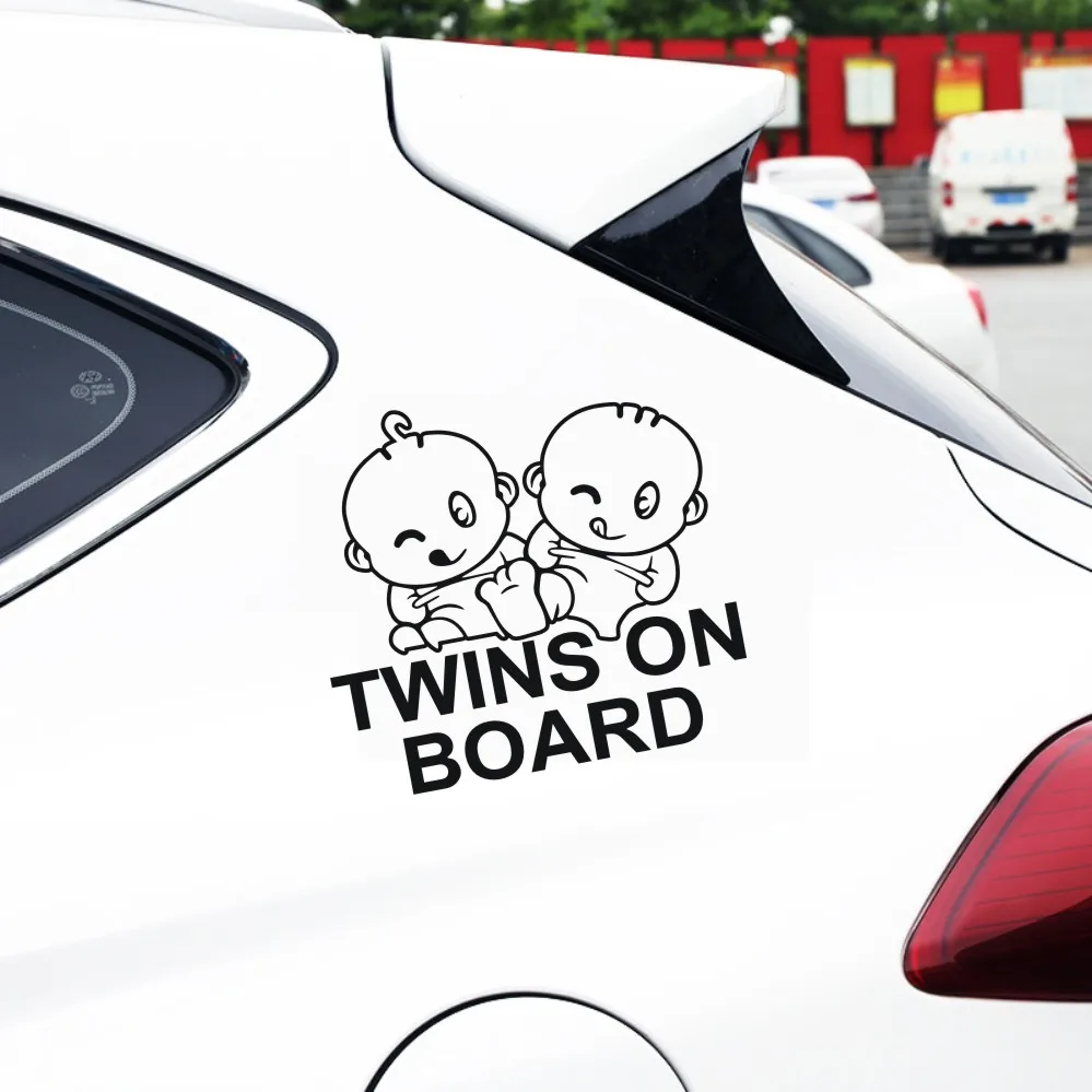 

Creative Car Sticker Decal Accessories JDM Motorcycle Car Styling Motorcycle BABY TWINS ON BOARD Car Window PVC 15cm X 14cm