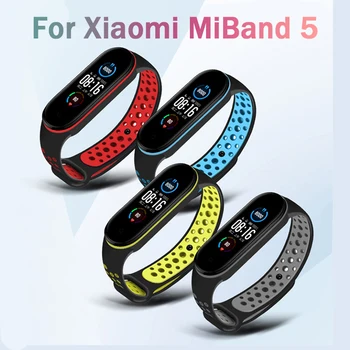 

Anti-sweat Sport Strap For Xiaomi Mi Band 5 Silicone Watch Wrist Bracelet For miband 5 Strap Smart Watch Wristband Accessories