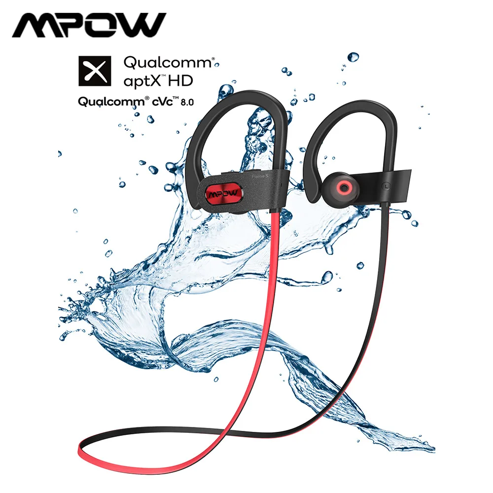 Mpow Flame S Wireless Bluetooth Earphones Upgraded Version aptX HD Bluetooth V5.0 Earbud IPX7 Waterproof&8.0Noise Cancelling Mic