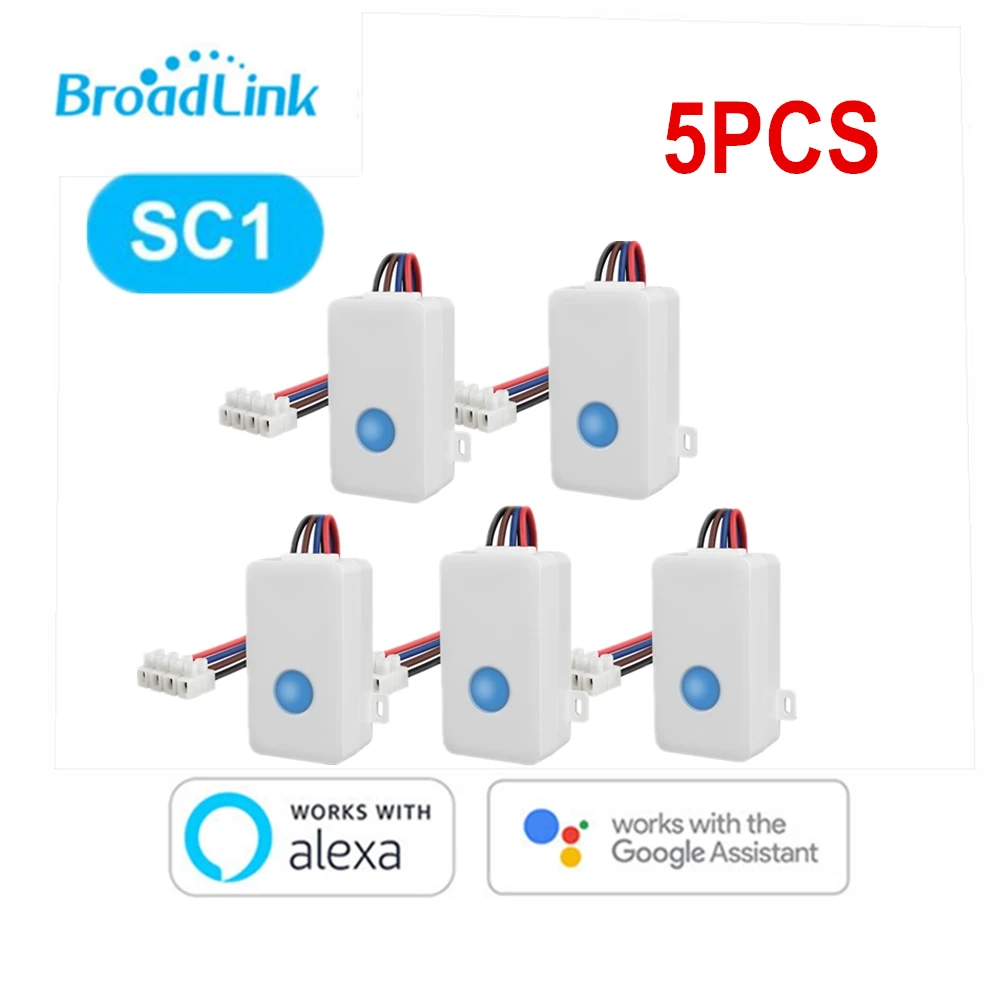 SC1 5PCS Смарт-коммутатор Broadlink SC1, приложение WiFi, 2,4 ГГц, блок управления, синхронизация, синхронизация, 2500 Вт, Ondersteuning, iOS 7,0/Android - Цвет: SC1 5PCS