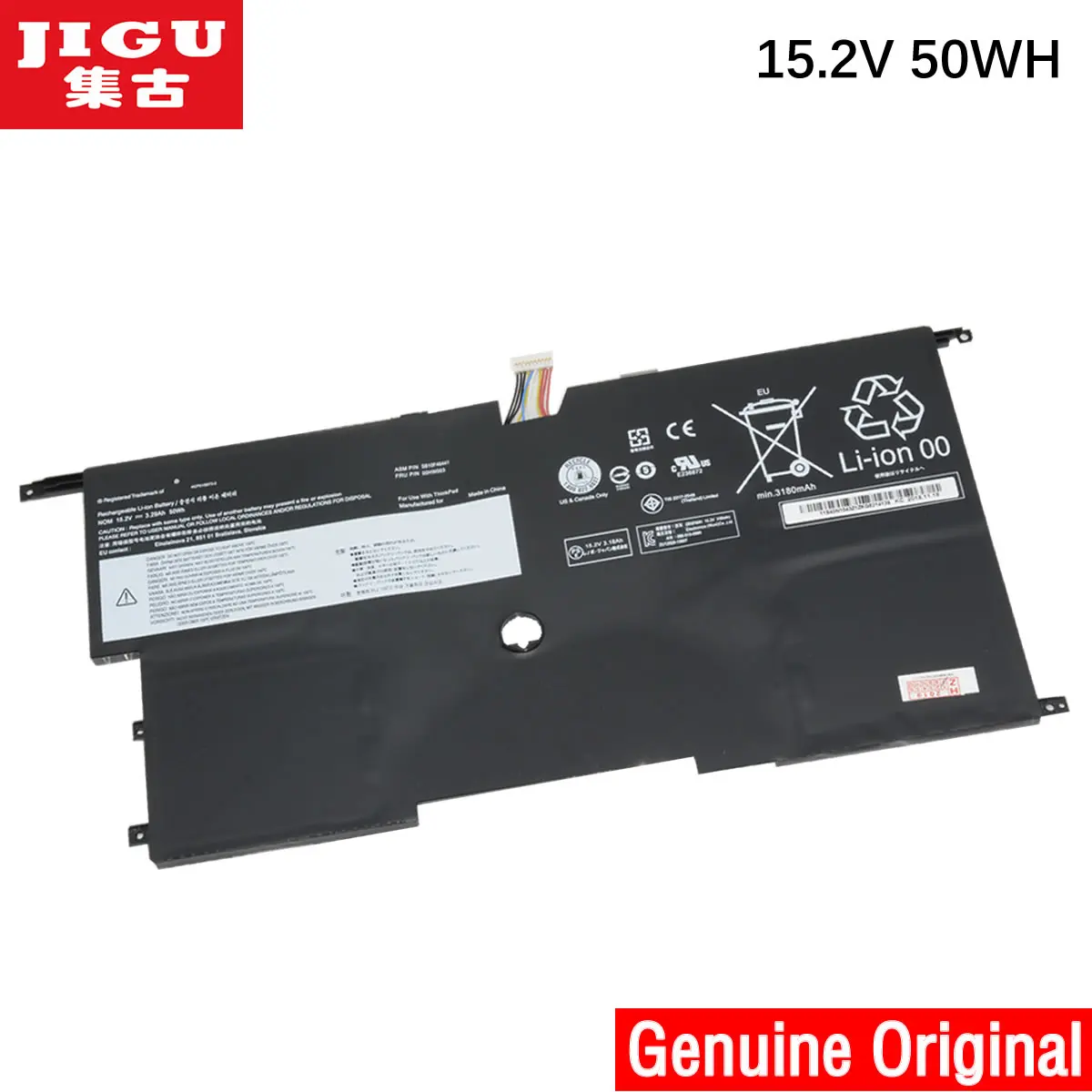 JIGU 15 2 V 50WH Оригинальная батарея для ноутбука 00HW002 00HW003 45N1070 45N1071 SB10F46440 LENOVO ThinkPad X1 Carbon