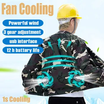 

Summer Cooling Fan Air Conditioning Heatstroke USB Working Clothes Outdoor Working Reflective Vest air-conditioning suits