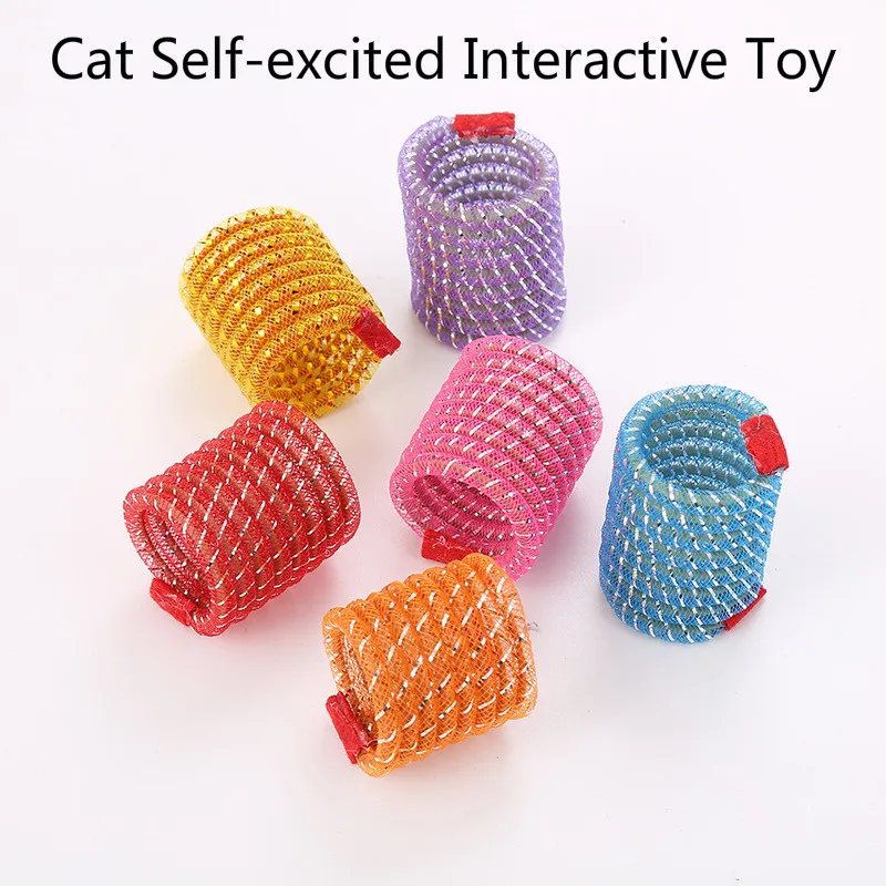 Hot Sale Plastic Flexible Hose Spring Cat Self-excited Interactive Toy Eco-friendly Home Pet Supplies Plastic+hose Color Random