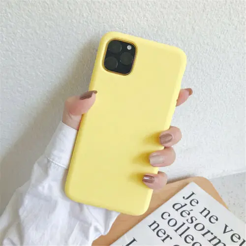 Силиконовый 7 Чехол для iPhone задняя крышка Pro 8 XS 11 XR для Max Plus X - Цвет: Цвет: желтый