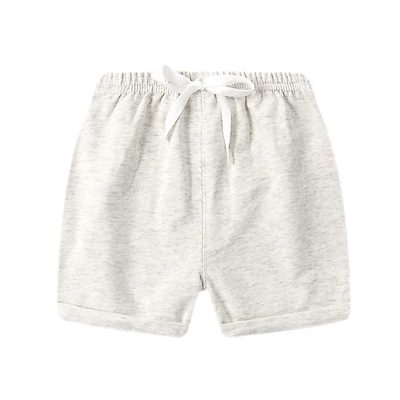 light gray Летние От 1 до 5 лет Детские Шорты хлопковые шорты для мальчиков и девочек, шорты ярких цветов Трусы для малышей Детские пляжные шорты, спортивные штаны для малышей - Цвет: light gray